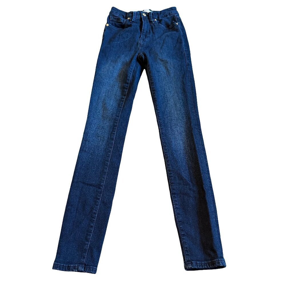 Good American Good Legs Dark Wash Skinny Jeans Stretch Denim Size 00 24 Women's